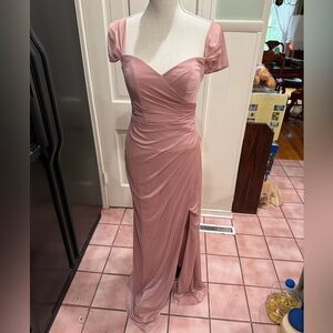 Azazie Blush Maxi Dress with Sweetheart Neckline
